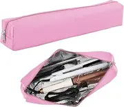 Suafrnut Professional Hot Hair Tools Organizer Bag Portable Travel Heat Resistant Storage Case Pouch for Curling Irons, Flat Irons, Hair Straightener and Styling Tools(17.7" x 3.2"x 3.2"), Pink