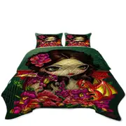 Snapdragon Flowers Fairy and Her Dragonlings Coverlet