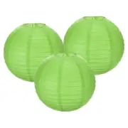 3Pcs 12 Inch Deep Green Paper Lanterns Decorative Round Hanging Ball Lantern