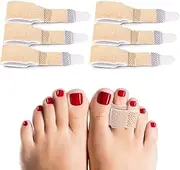 XTYAU 6 PCS Hammer Toe Straighteners, Broken Toe Wraps, Hammer Toe Separators Splint, Toe Bandage, Hammer Toe Corrector, Toe Cushioned Bandages warp for Overlapping Toes, Broken Toes & Hammer Toe