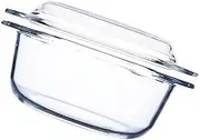 Hoement 1pc Pot Casserole Baking Dish Microwave Soup Bowl with Lid Clear Container with Lid Oven Roaster Pan with Lid Microwave Grill Plate Oven Soup Pot Bread Pan Glass