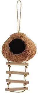 Outdoor Bird House - Coir Fiber Cockatiel Nest - Bird Shelter for Breeding Laying Roosting with Exercise Ladder for Parrot Parakeet Cockatiel Conure Lovebird Canary Finch