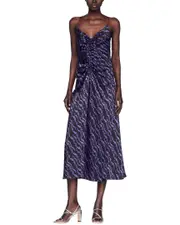 Sandro Thais Slip Dress 36 Black