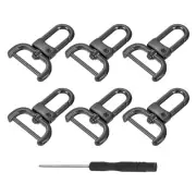 6Pcs Swivel Clasps, 0.98" D Ring Detachable Snap Hook with Screwdriver, Black
