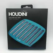 Houdini Silicone Collins Ice Tray with Easy to Remove Ice Spheres, Blue