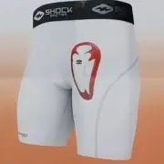 Shock Doctor Boys Compression Shorts Sz Large w Bio-Flex Cup Small NEW Sealed