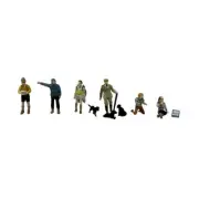 Hikers and Dog Walkers x 6 figures & 3 dogs. OO figures Bachmann 36-429