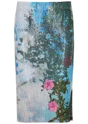 Christopher Esber Lucid Viva Printed Chainmail Midi Skirt - Multicoloured - 10 (UK10 / S) 10 (UK10 / S)