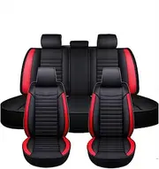 Car Seat Covers Full Set for Opel Adam 2012-2019, Universal Fit 5 Breathable, Waterproof, Durable, with Anti - Slip Design Full Set (2 Front + Rear Bench)(Red)