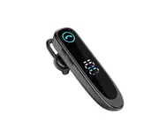 A20 Bluetooth-compatible Earphone Ear Hook Super Long Standby IPX7 Waterproof Single Business Wireless Headset with LED Display for Driver -Black