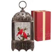 Christmas Snow Globes Cardinal Gift, Light Up Musical Snow Globe Birdcage Chr...