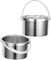 LOORGVEL 2pcs Aluminum Wax Pot Portable Hair Removal Waxing Bowl Durable Hard Wax Pot Reliable Design for Home Professional Use
