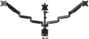 Triple Monitor Gas Spring Mount for up to 32" Screens, Locking Center