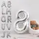 【野思】超大40吋銀色 字母/數字鋁膜氣球(氣球 生日氣球)
