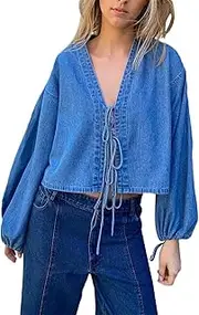 [Generic] Summer Coat For Women Plus Size - Ladies Spring & Summer Coats - SummerCardigans Long Sleeve And Buttoned Casual Jacket With Pockets SummerClothes Denimshirt Size 22 Cardiganjacket Summercardigans