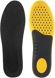[Generic] Plantar Fasciitis Orthotics Insoles High Arch Support Breathable Flat Feet Foot Pain Relieve Sole for Work Boots Heavy Duty Shoes Inserts (Yellow, 275mm)
