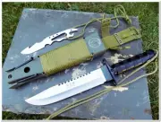 MFH® Survival Outdoor Army Knife "JUNGLE II" w/ Varios Survival Equipment - New