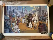 Star Wars "We Must Be Cautious" Blue Sky Spaceport Variant - Mondo #84/175