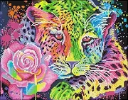 Diamond Dotz Diamond Facet Art Kit 13.5"X17.5" Neon Rainbow Leopard*