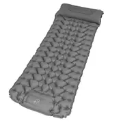 Oppsbuy Camping Sleeping Mat, Self Inflating Camping Pad with Pillow, Built-In Foot Pump, Carry Bag, Ultralight Air Mattress for Backpacking, Hiking, Gray
