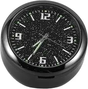 ULTECHNOVO Car Luminous Clock Truck Clock Stick on Car Clock Car Clocks for Dash Clock for Auto Dash Mini Round Clock Vehicle Clock Tiny Clock Car Stick on Clock Small Clock Black Zinc