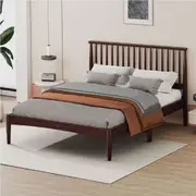 ALFORDSON Wooden Bed Frame King Size Base Walnut