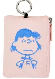 Peanuts Snoopy Lucy ID passcase coin purse wallet reel strap