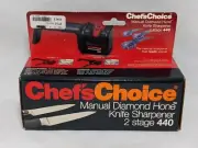 Chef's Choice Diamond Hone 440 Sharpener For Knives 2 Stages Double Bevel Razor