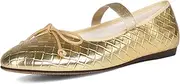 [Volrina] Woven Ballet Flats for Women Round Toe Bow Mary Jane Flat with Strap Comrtable Casual Dressy Shoes