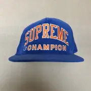 SS17 Supreme Champion Embroidered Logo 5-panel snapback hat cap Knicks Blue 2017