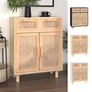Solid Wood Pine Sideboard Rattan Buffet Cabinet Cupboard Multi Colours vidaXL