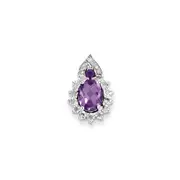 Sterling Silver Diamond Amethyst Pendant