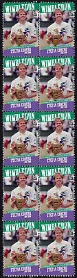 STEFAN EDBERG 2x MENS WIMBLEDON TENNIS CHAMPION STRIP OF 10 MINT STAMPS