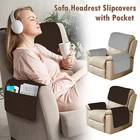3Pcs Sofa Armrest Cover Headrest Cover Polyester Recliner Chair Arm Cover maTWi