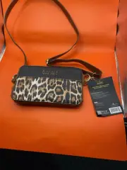 BADGLEY MISCHKA Vegan Leopard Print Leather Weekend Travel Bag