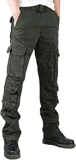 [Cresay] Men's Military Army Cargo CAMO Combat Work Pants Trousers-green-32