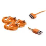 3PCS 6FT USB SYNC DATA POWER CHARGER ORANGE CABLES IPHONE IPOD CLASSIC NANO IPAD