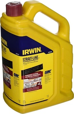 Irwin Tools IRWIN STRAIT-LINE Marking Chalk, Permanent Staining, Crimson Red, 4
