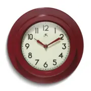 Red Retro Escape 9.75 inch Quartz Movement Wall Clock