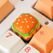 ULTRAEQUIP Artisan Keycaps, Hamburger-Shaped 1U Resin Keycap, Handmade Single Key Replacement for Mechanical Keyboard