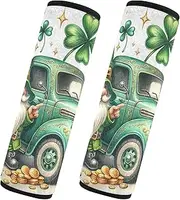 GAIREG St. Patrick's Day Truck Gnome Green Cover for Seat Belt Strap Seat Belt Soft Pads