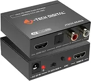 HDMI Audio Extractor 4K 60Hz HDMI to RCA Optical, HDMI ARC Audio Extractor Compatible with Dolby Digital DTS Stereo for Laptop Blu-Ray Gaming Consoles (JTECH-AE4KA)