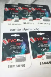 5 PIECES New GENUINE Samsung EVO Plus 64GB Micro SD Memory Card with SD Adapter