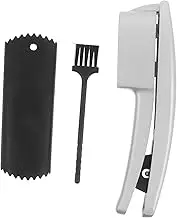 FUNOMOCYA 1Set Multifunctional Garlic Press Rocker Tool with Plastic Peeler Cleaning Brush Construction Essential Kitchen Gadget for Effortless Garlic