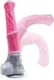 HANXUEBER Horse Dildo, Realistic Pink Animal Dildo 12 inch Huge Thick Thrusting Dildo Sex Toy with Suction Cup, Big Silicone Adult Toy for Men Gay and Women Sex Pleasure (172)