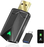 ZOUHOE Carplay Wireless Adapter - Android Car Wireless Adapter, 5.8GHz WiFi, Plug & Play, Mini & Stable, iOS 10+/Android 10+, Fast Car Connection for Vehicles from 2016 Onwards (Pack of 1)
