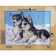 SNOW DOGS Tapestry Design Printed On Canvas #10403