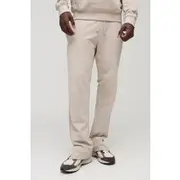 Mens Stone 260GSM Loopback Basic Regular Fit Split Hem Jogger