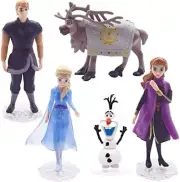 5 PCS Frozen Action Figure Pack, Cartoons Frozen Anime Cake Toppers Frozen Theme