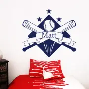 Name Wall Decals Baseball Decal Sport Vinyl Stickers Boys Nursery Decor NA319